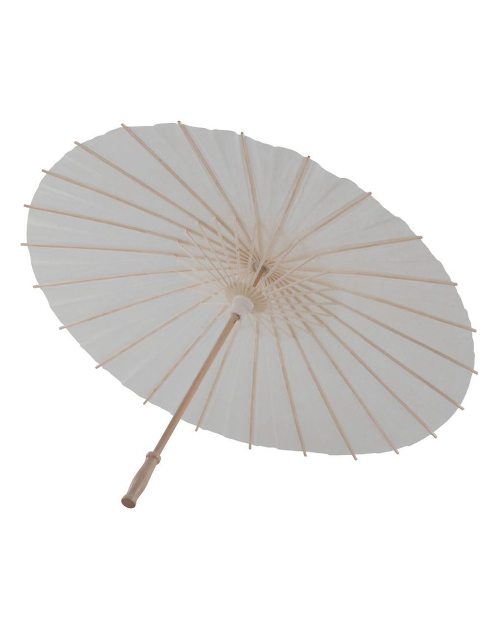 Ombrelle blanche pour adulte de style chinois en papier et bois