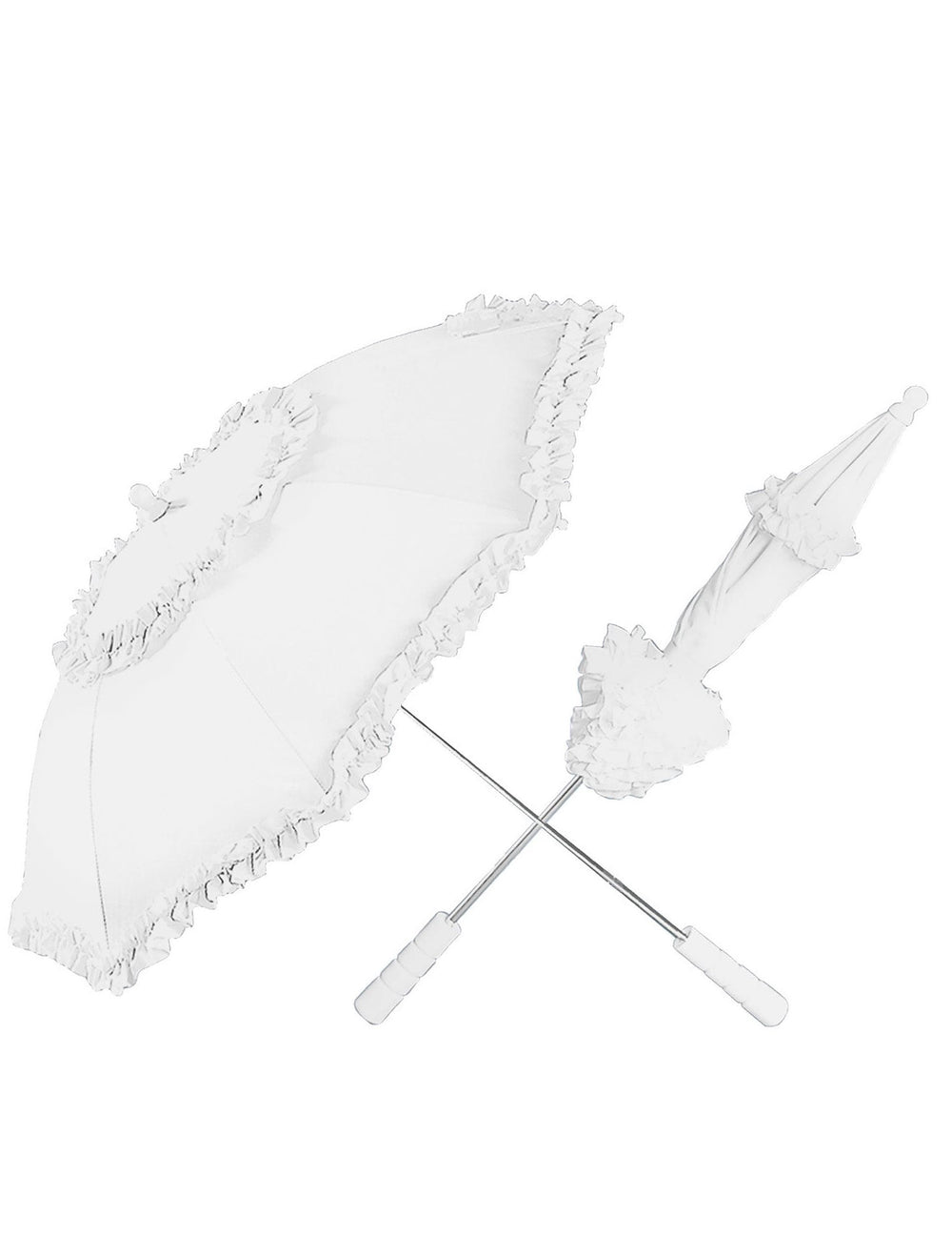 Ombrelle à froufrou pour femme blanche