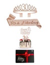 Pack d'accessoires anniversaire 30 ans pour femme or rose avec diadème et écharpe