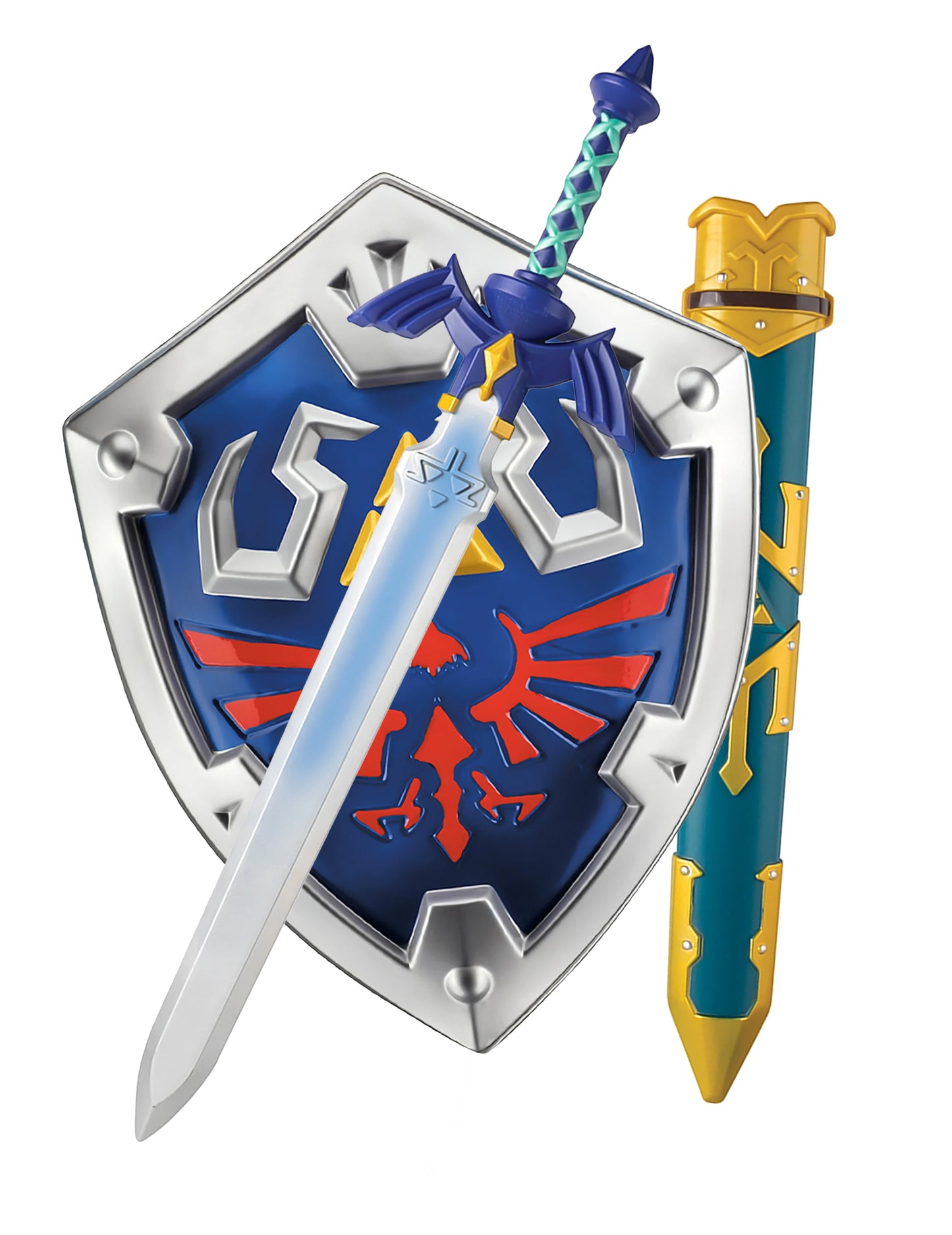 Pack bouclier et épée Link Legend of Zelda pour enfant bleu et argenté