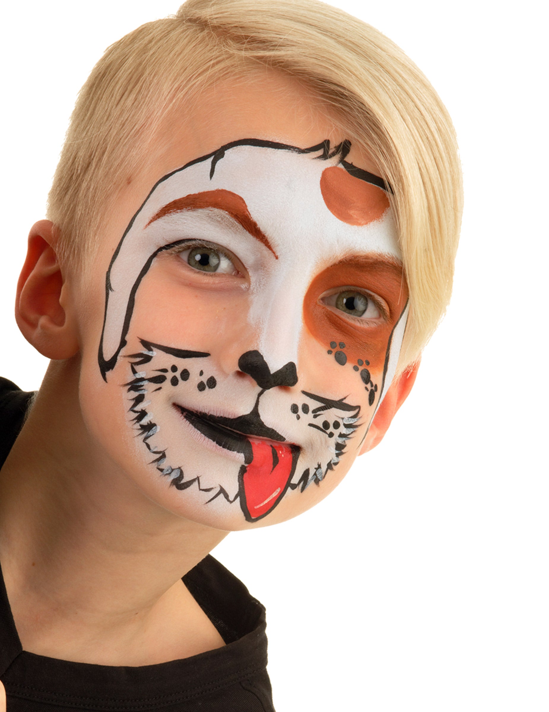 Exemple de maquillage de chien de la palette de maquillage à l'eau thème animaux pour enfant