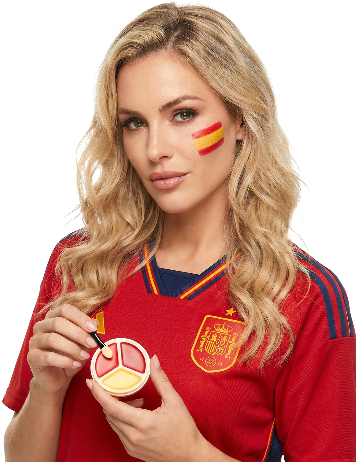 Paleta de maquiagem que apoia a Espanha