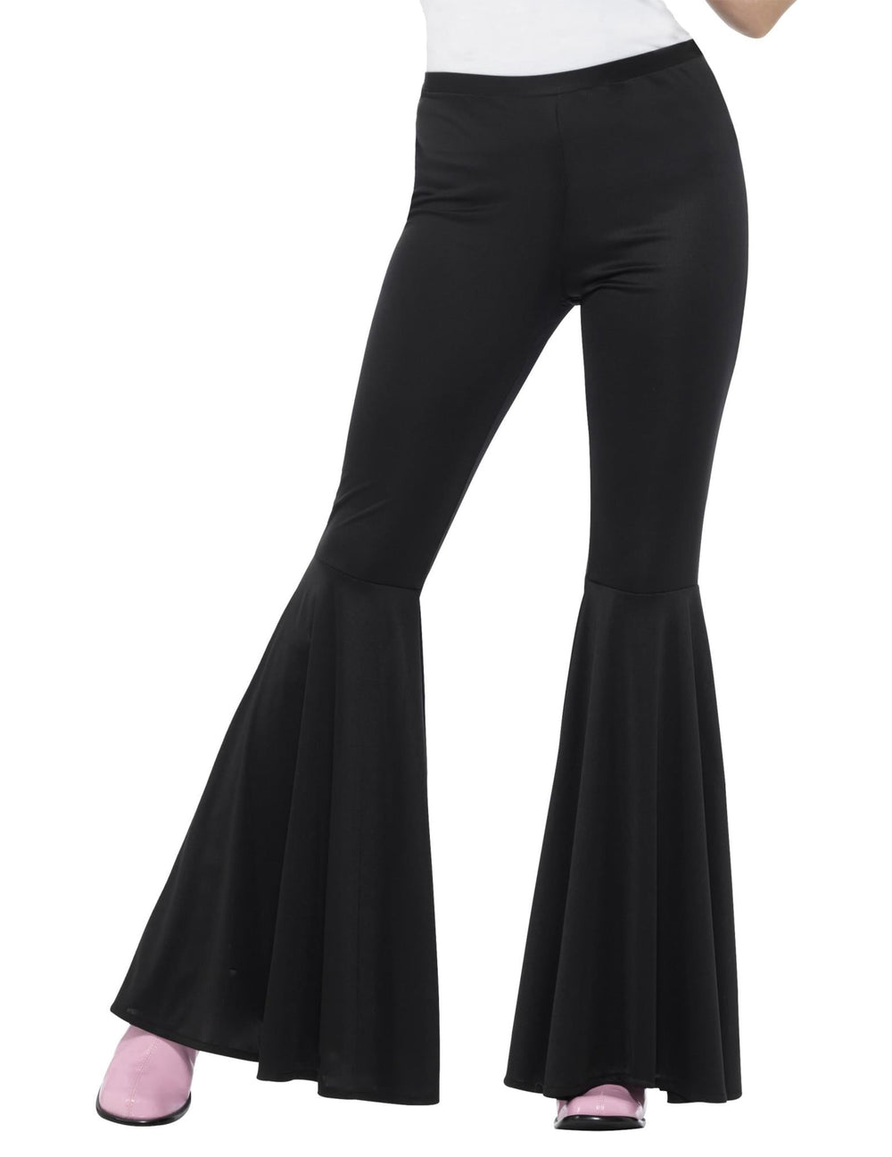 Pantalon pattes d'éléphant disco pour femme noir