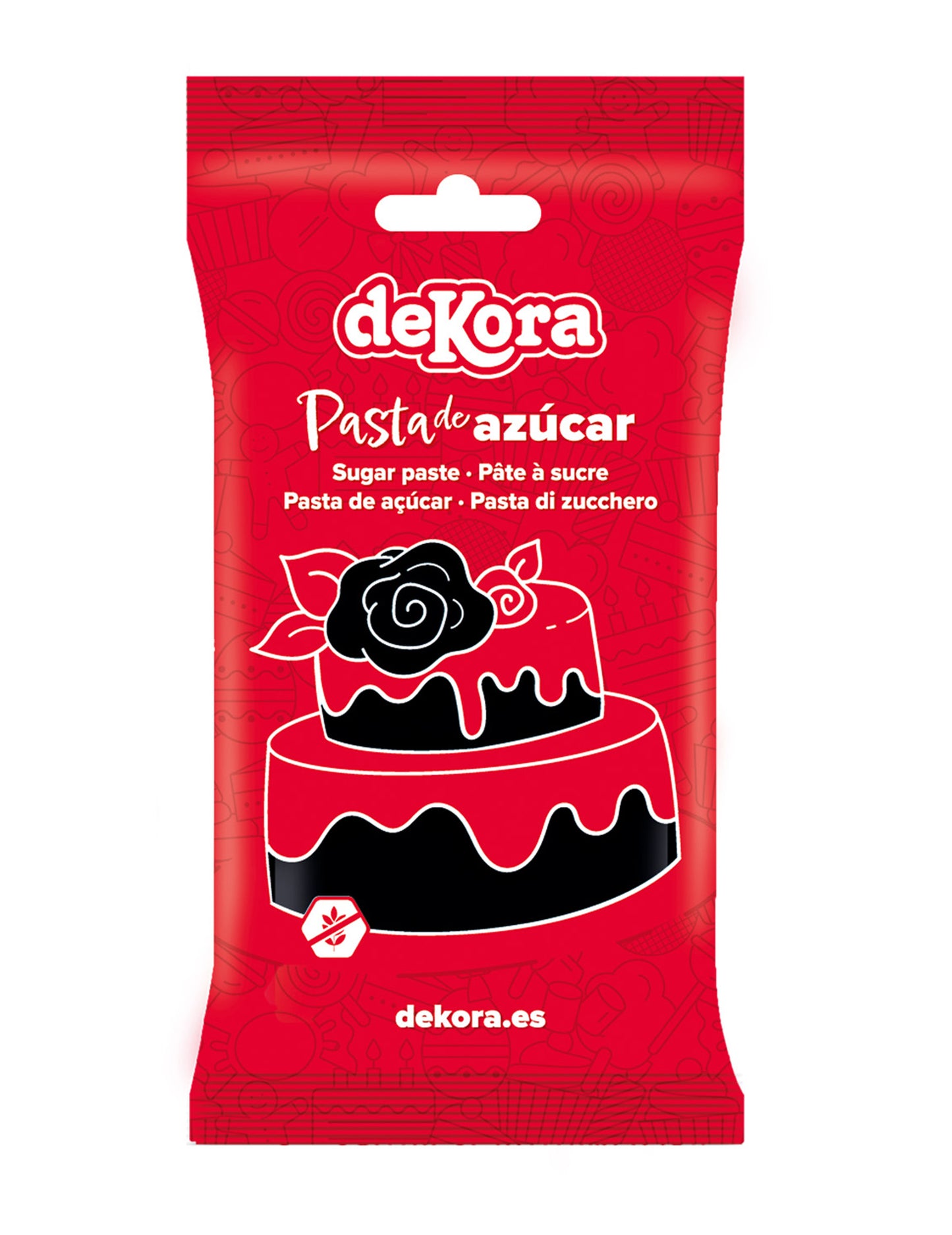 Pasta de açúcar sem glúten preta 250 g pronta a usar