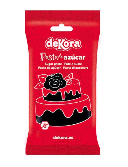 Pasta de açúcar sem glúten preta 250 g pronta a usar
