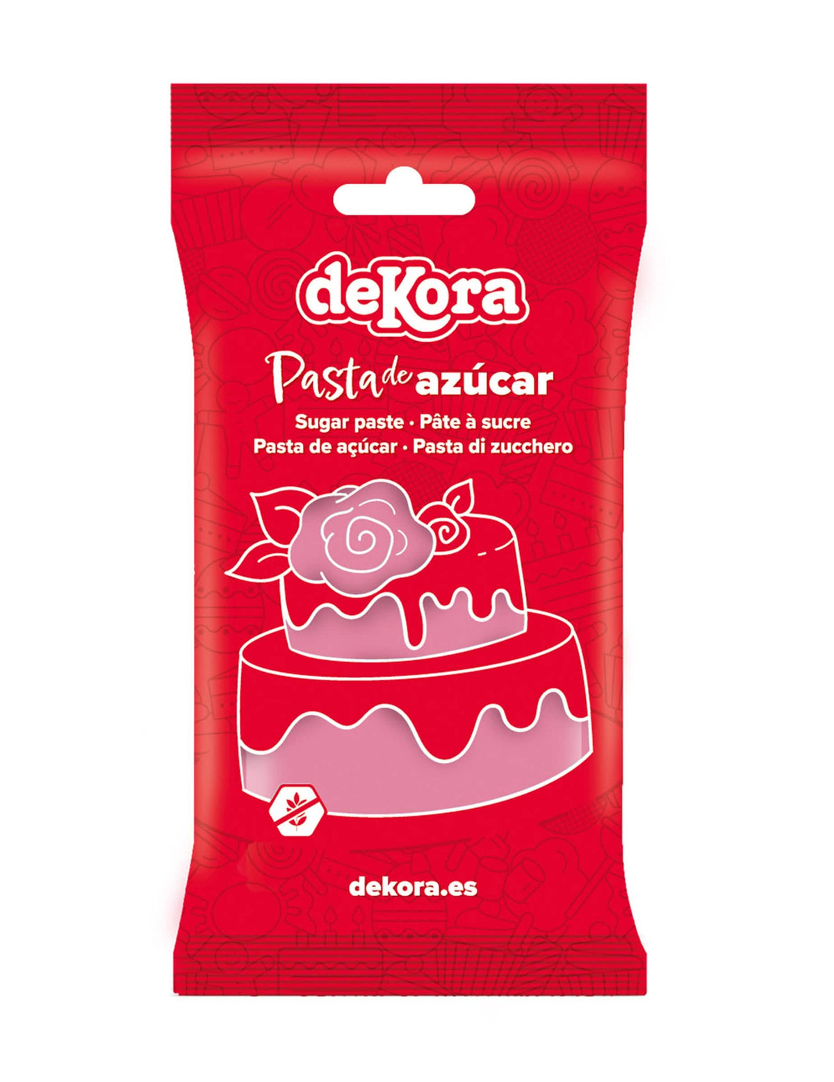 Pasta de açúcar rosa sem glúten 250 g pronta a usar