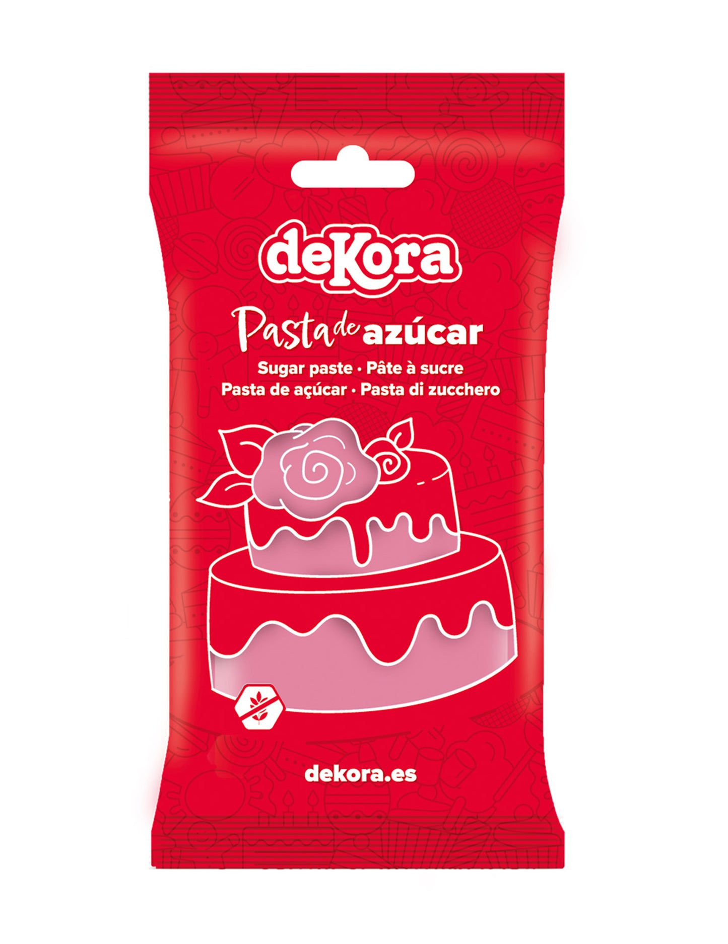 Pasta de açúcar rosa sem glúten 250 g pronta a usar