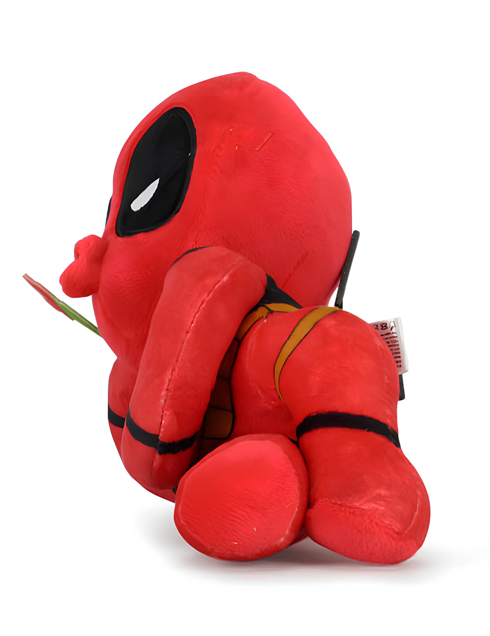 Vue de profil de la Peluche Deadpool charmeur