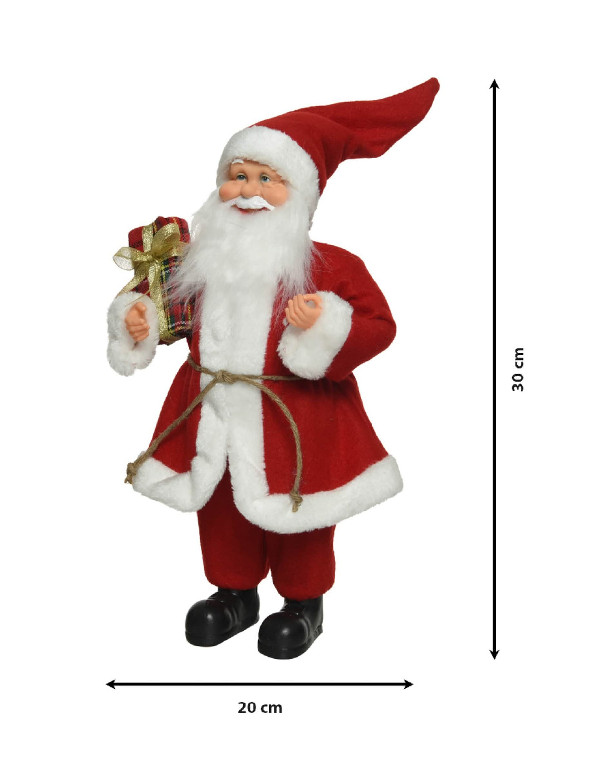 Dimensões detalhadas da decoração tradicional pai natal