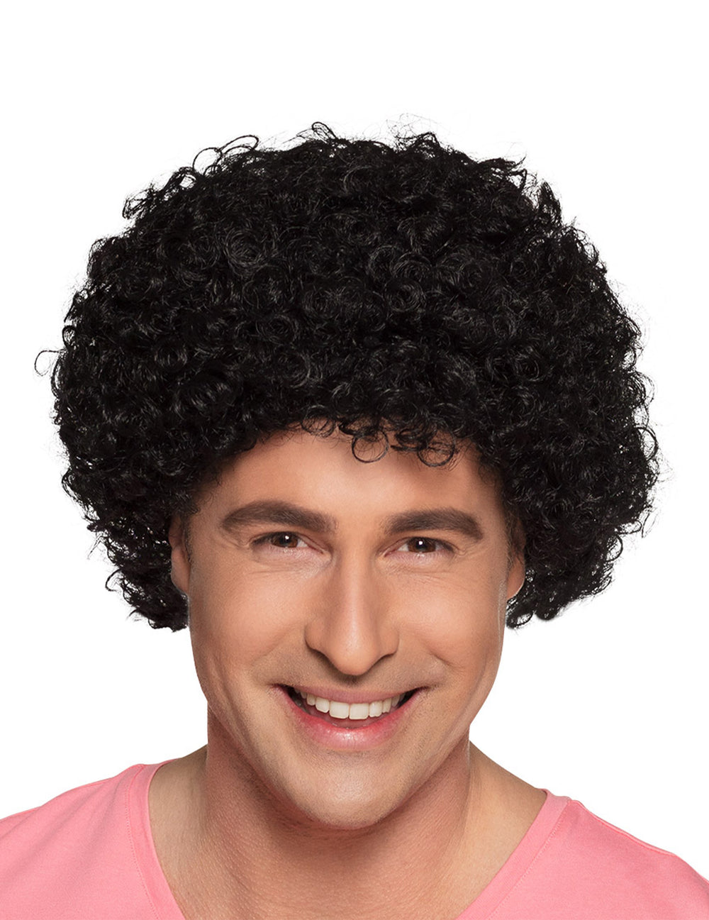 Vue de face de la perruque afro pour adulte