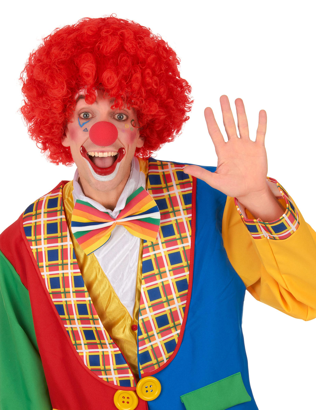 Mise en situation de la perruque de clown pour adulte