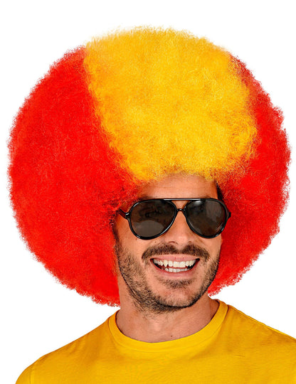 Peruca afro de adepto de Espanha para adulto