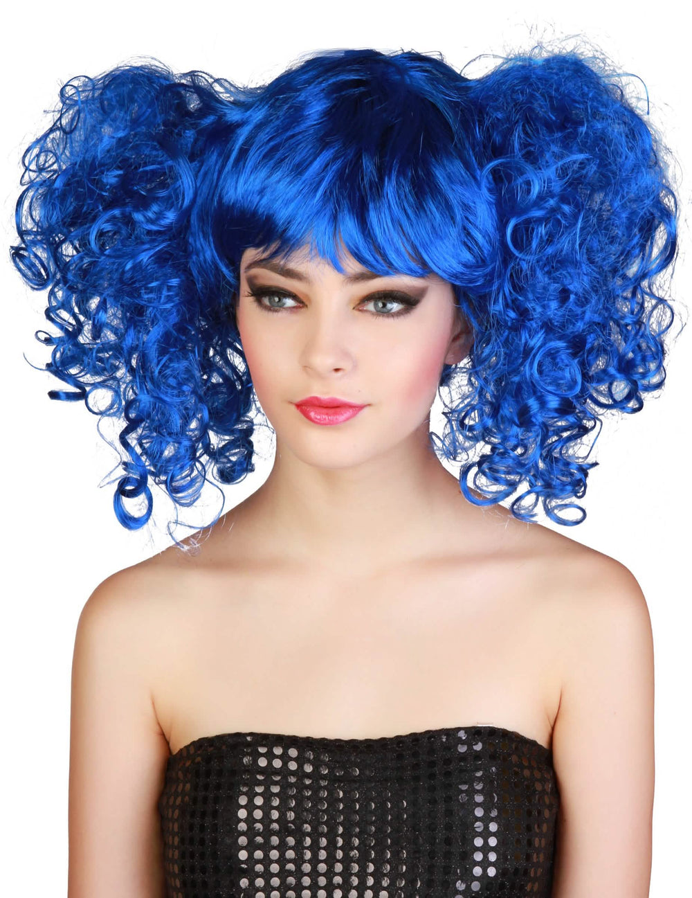 Peruca azul com tranças para mulher