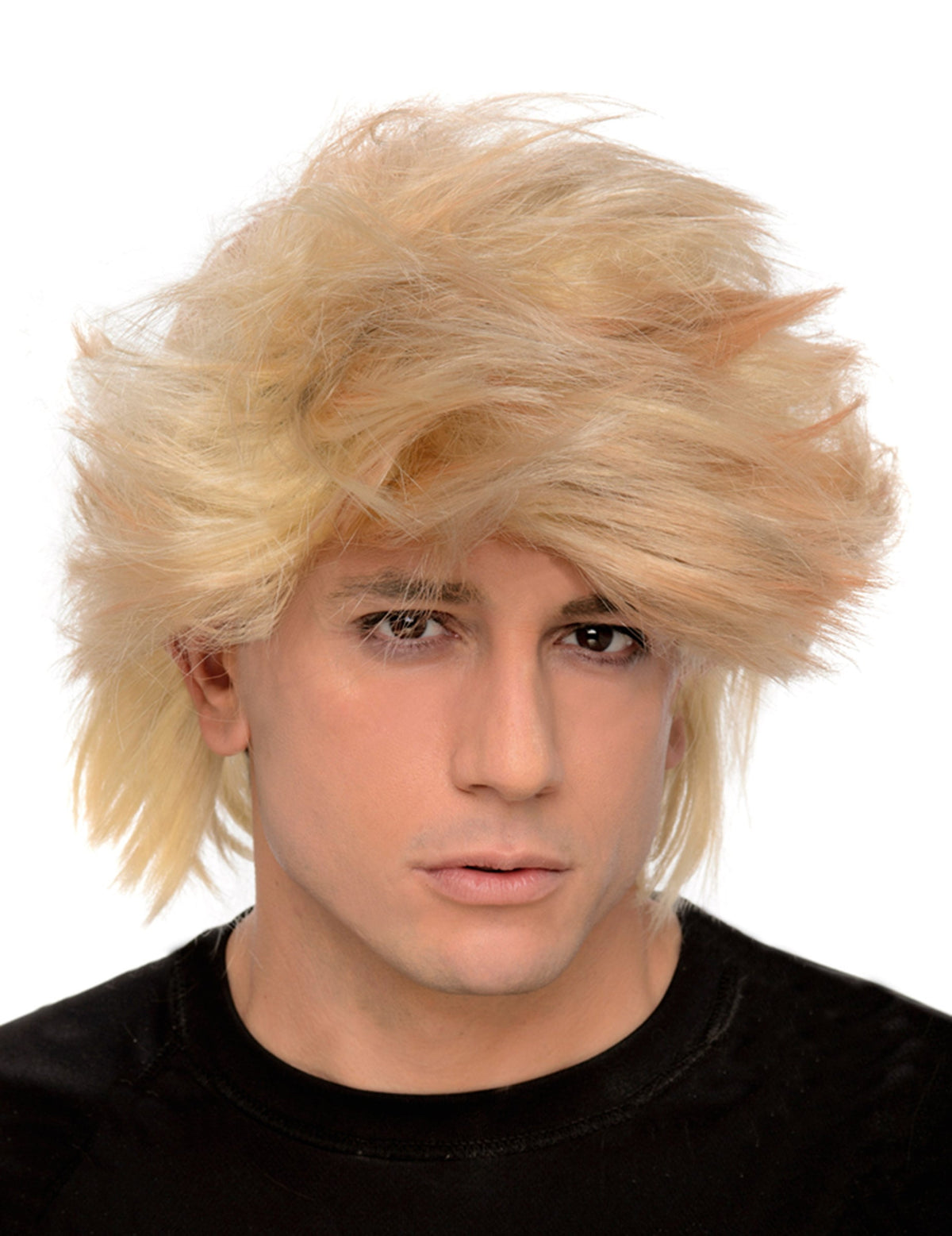 Perruque décoiffée pour homme blonde volumineuse
