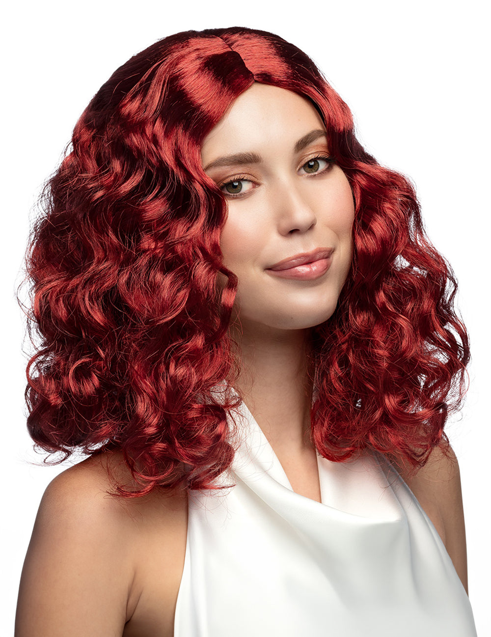 Perruque bouclée pour femme rouge