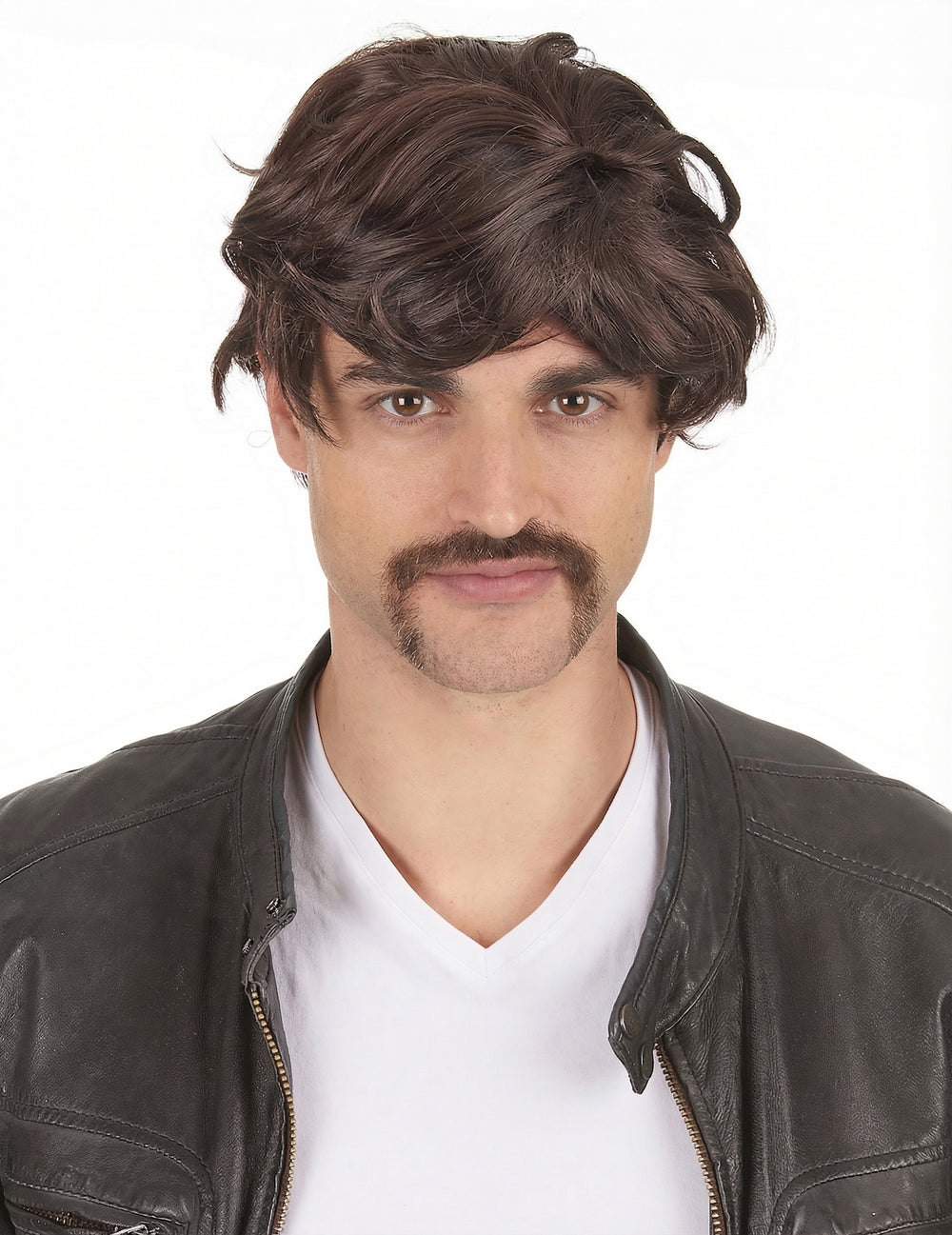 Perruque courte pour homme brune