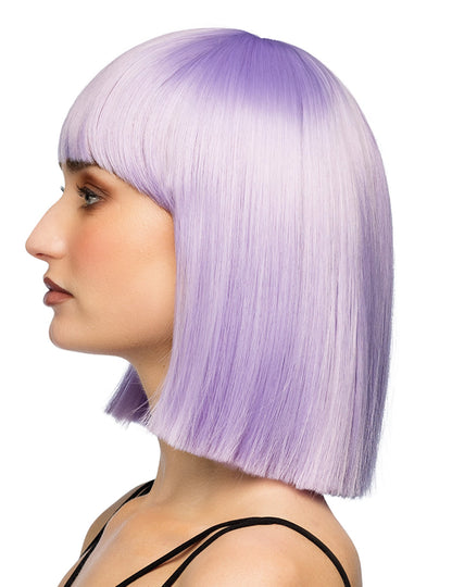 Peruca lisa lilás pastel luxuosa para adulto