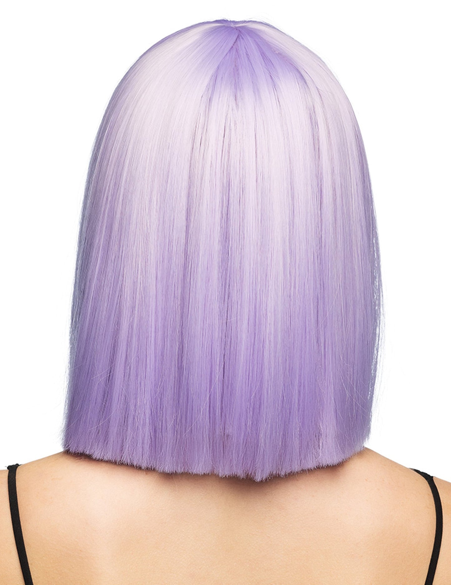 Peruca lisa lilás pastel luxuosa para adulto