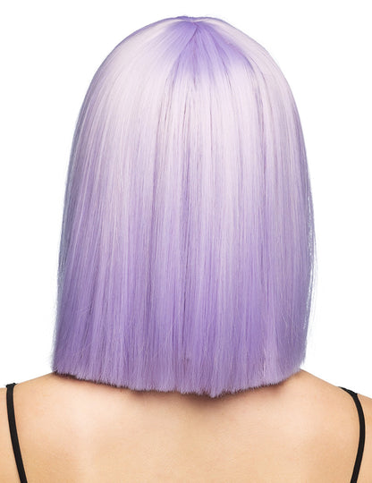 Peruca lisa lilás pastel luxuosa para adulto