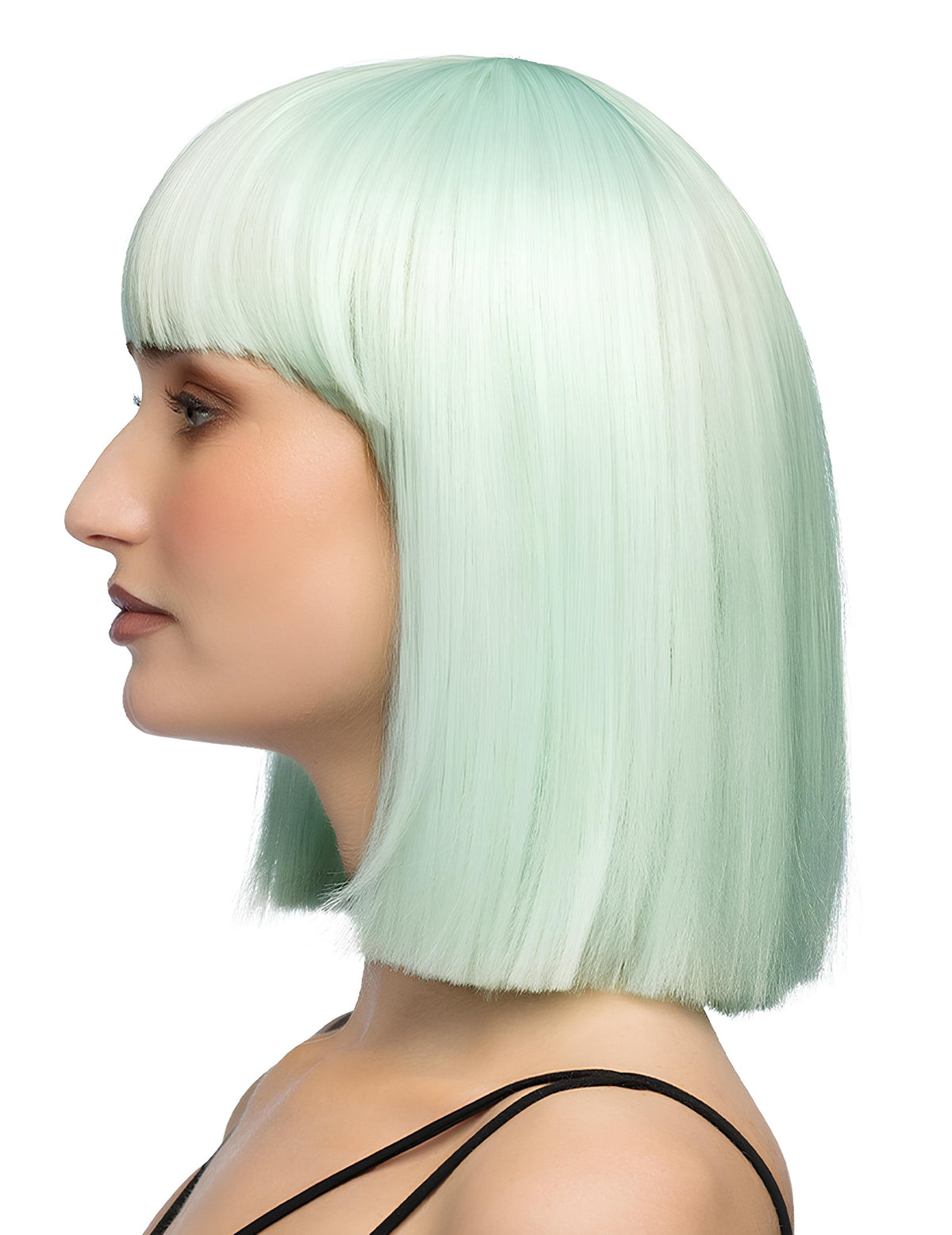 Peruca luxuosa em tom pastel menta para adulto