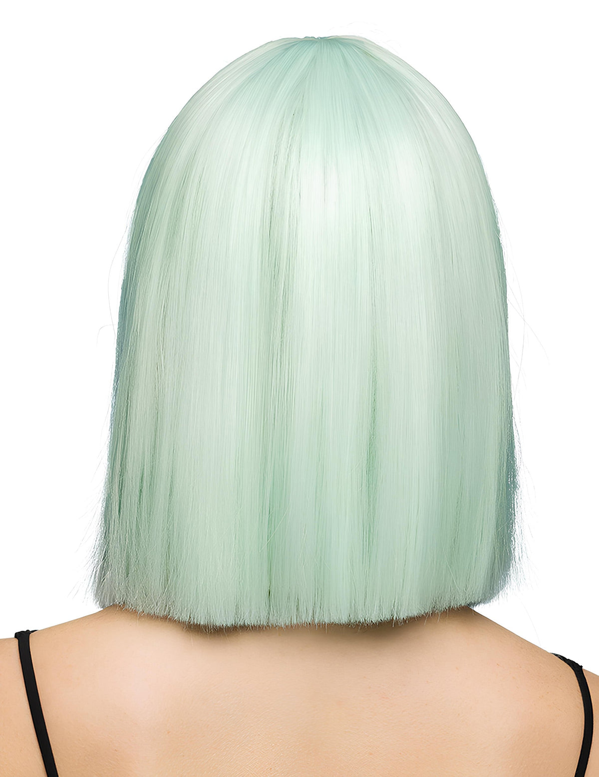 Peruca luxuosa em tom pastel menta para adulto