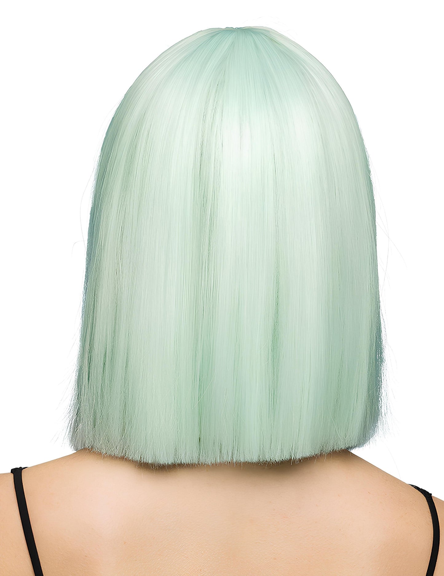 Peruca luxuosa em tom pastel menta para adulto
