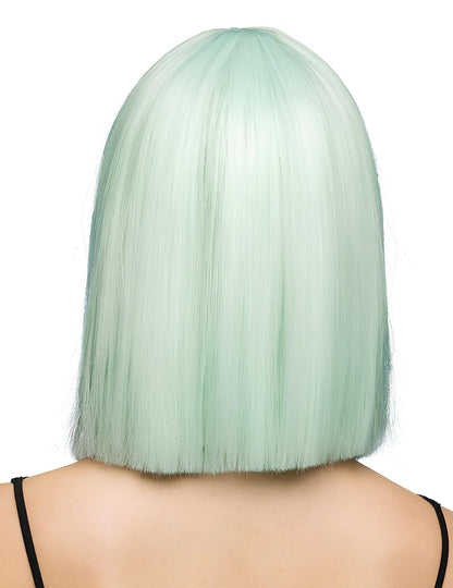 Peruca luxuosa em tom pastel menta para adulto