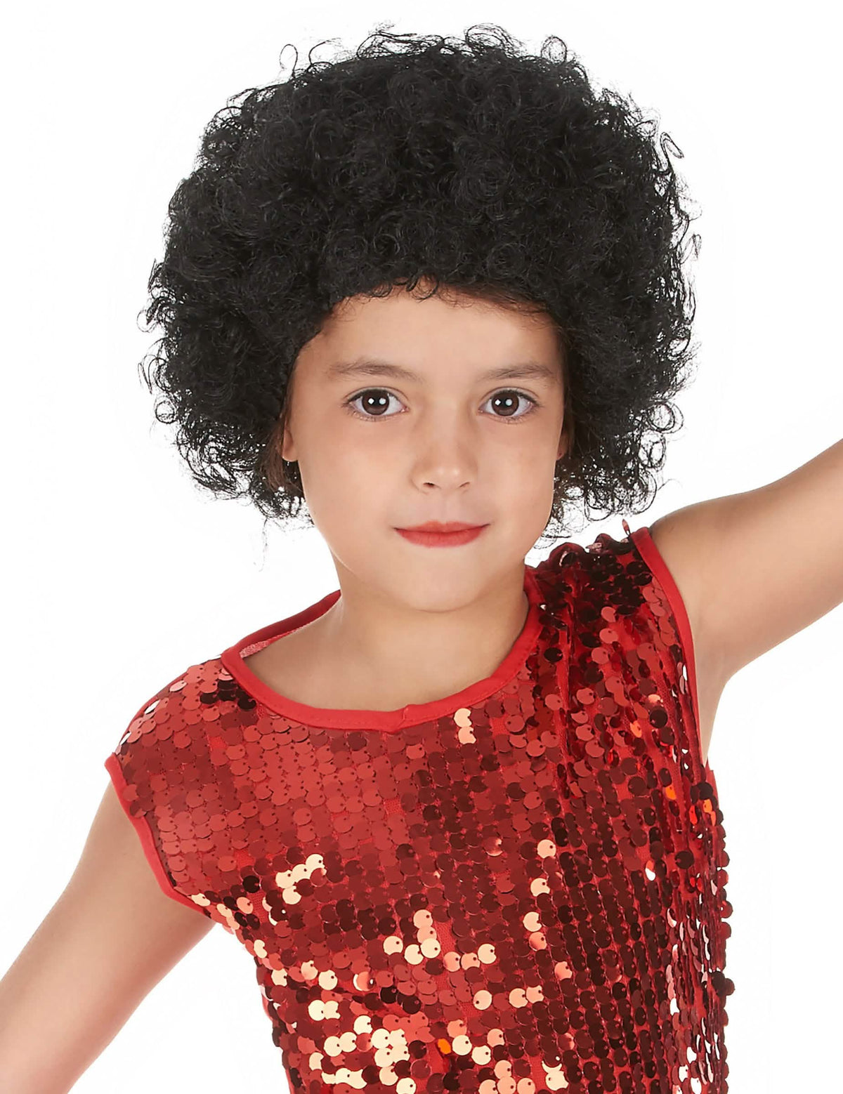 Peruca afro preta volumosa para criança