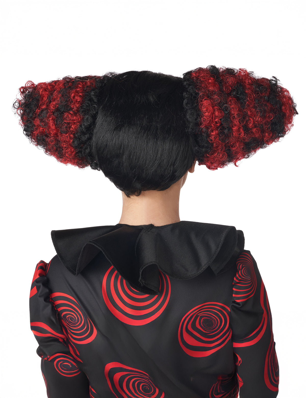 Vue de dos de la perruque de clown maléfique