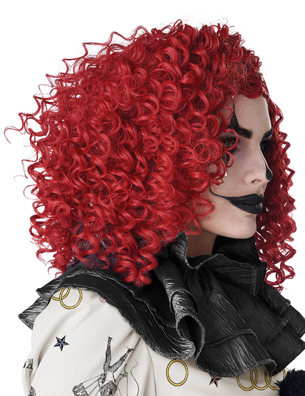 Vue de profil de la perruque de clown