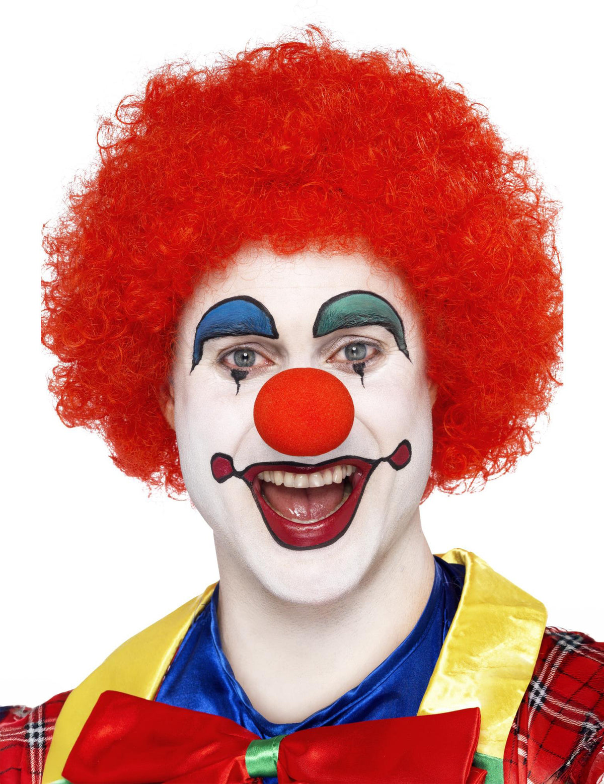 Gros plan sur la perruque de clown pour adulte