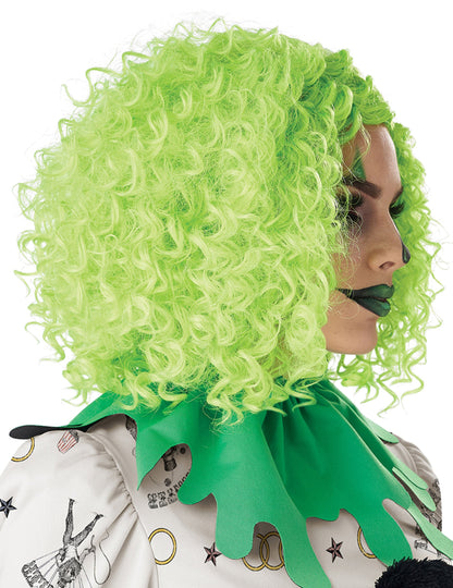 Vue de profil de la perruque de clown pour adulte