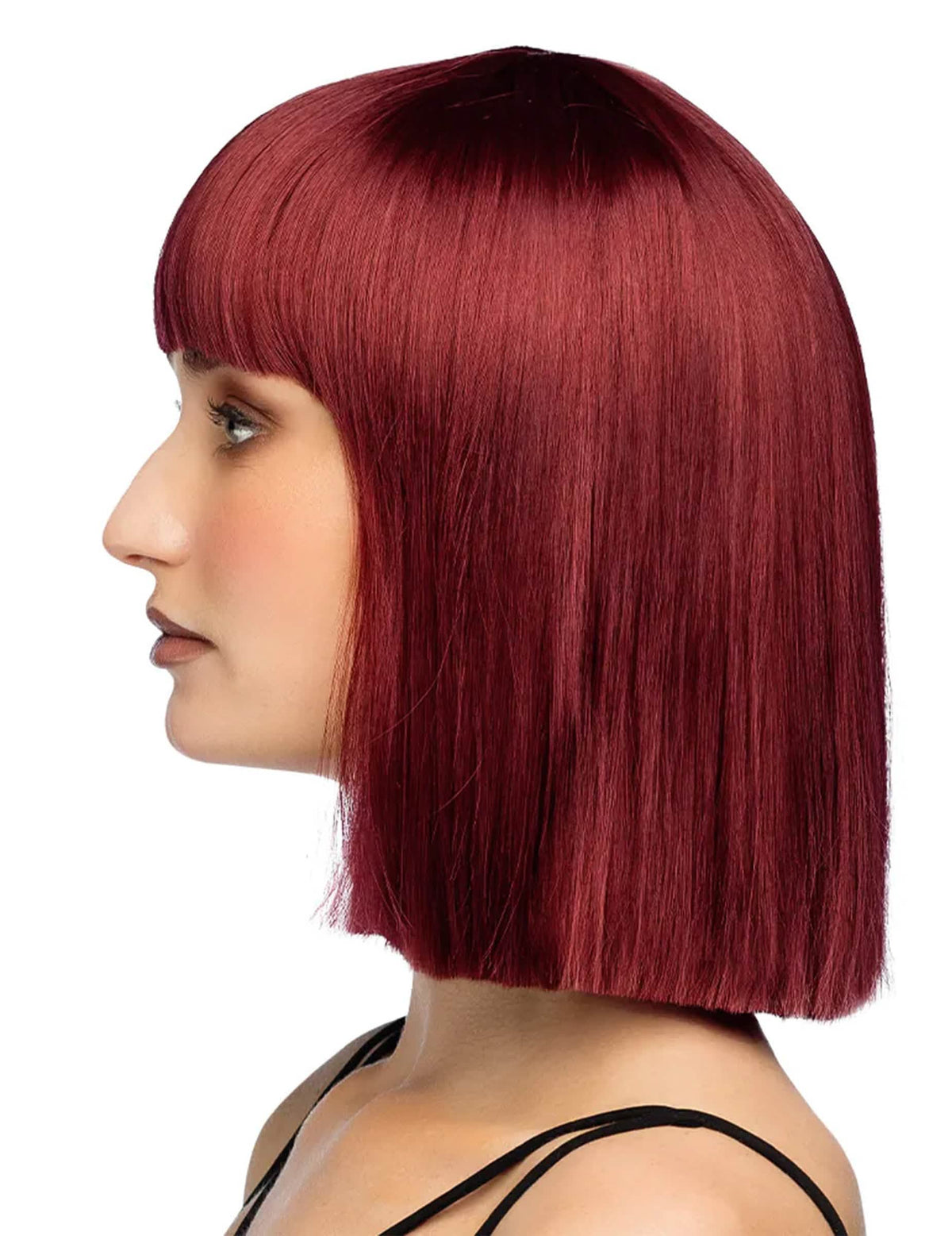 Peruca modelável corte bob auburn luxo mulher