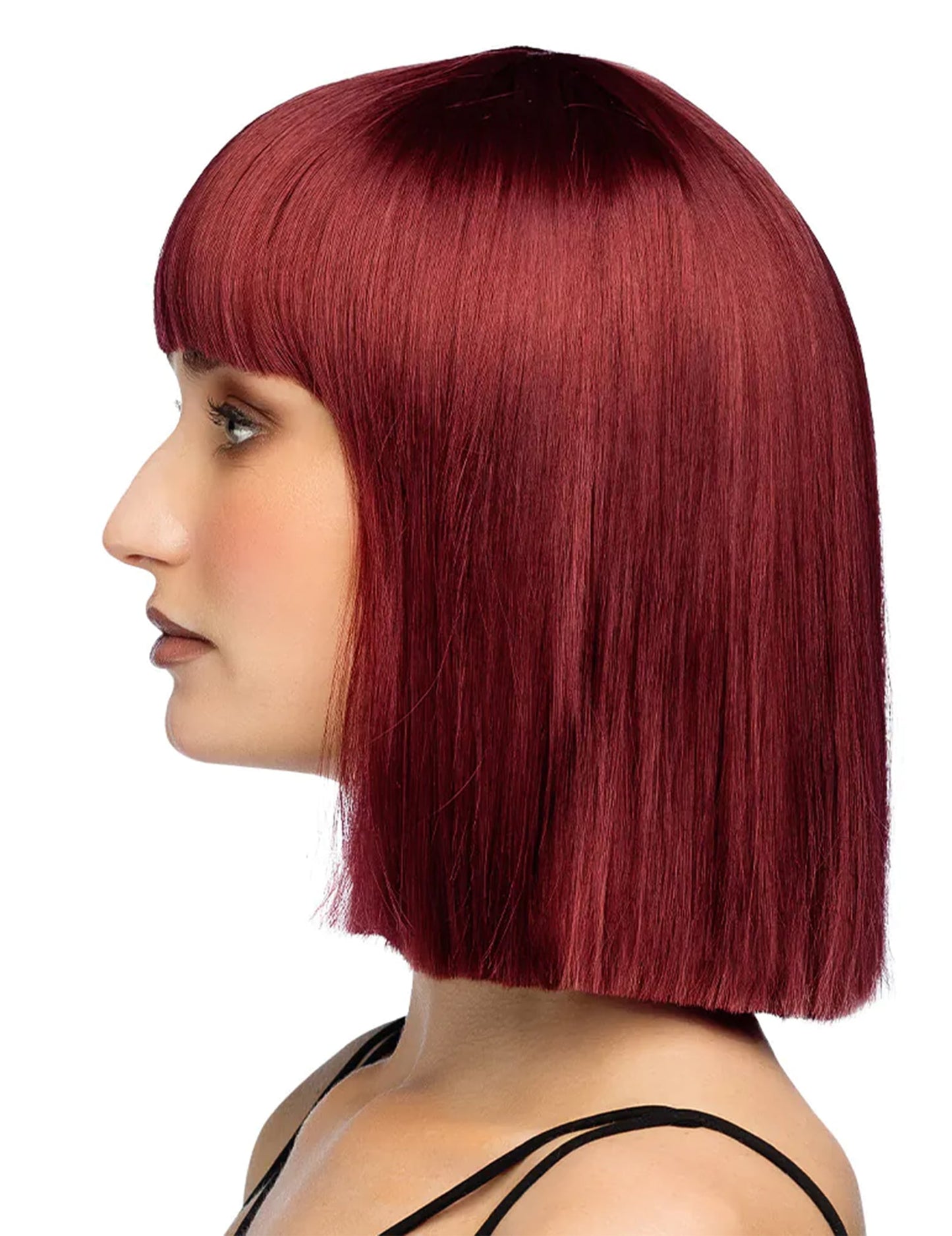Peruca pentear quadrada auburn luxo mulher