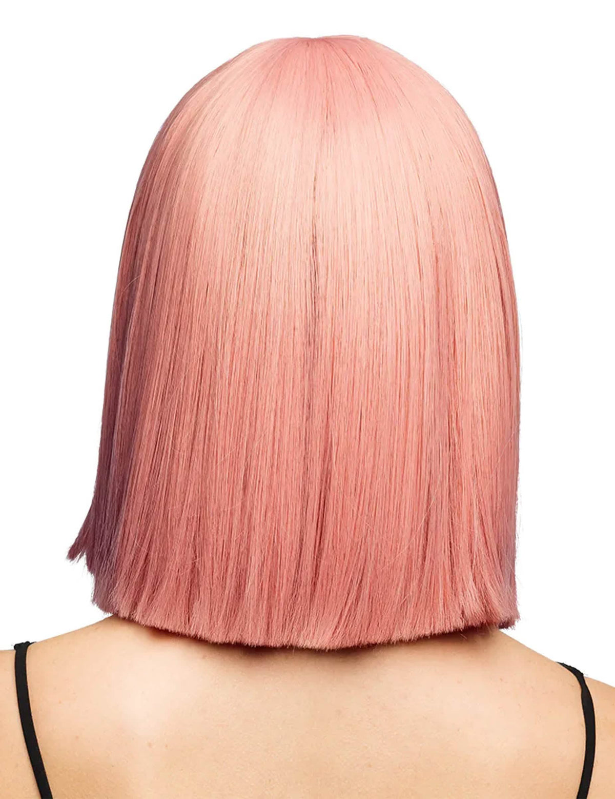 Peruca de corte chanel rosa pastel luxo para mulher
