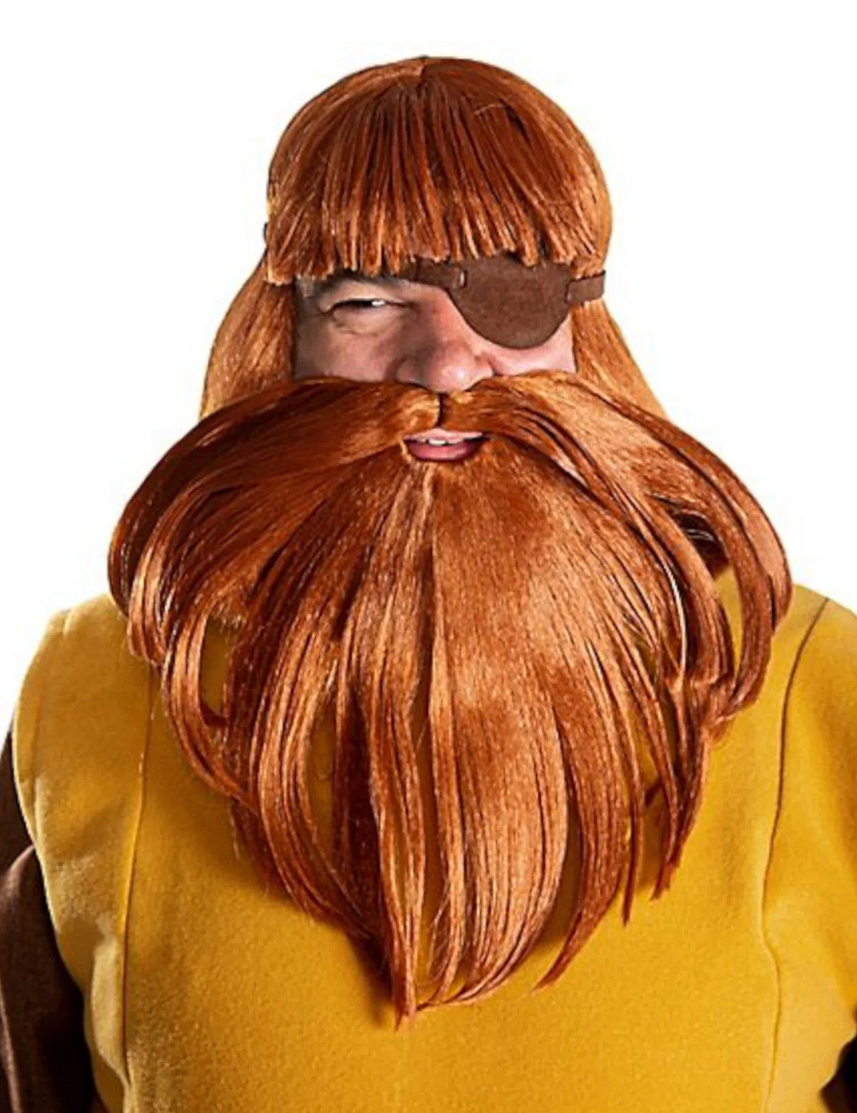 Perruque et barbe Halvar Vic le Viking pour homme rousse