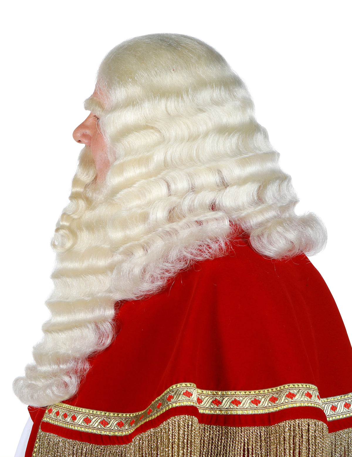 Peruca e barba profissionais de São Nicolau em pelo de iaque