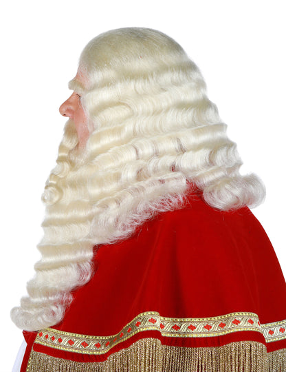 Peruca e barba profissionais de São Nicolau em pelo de iaque