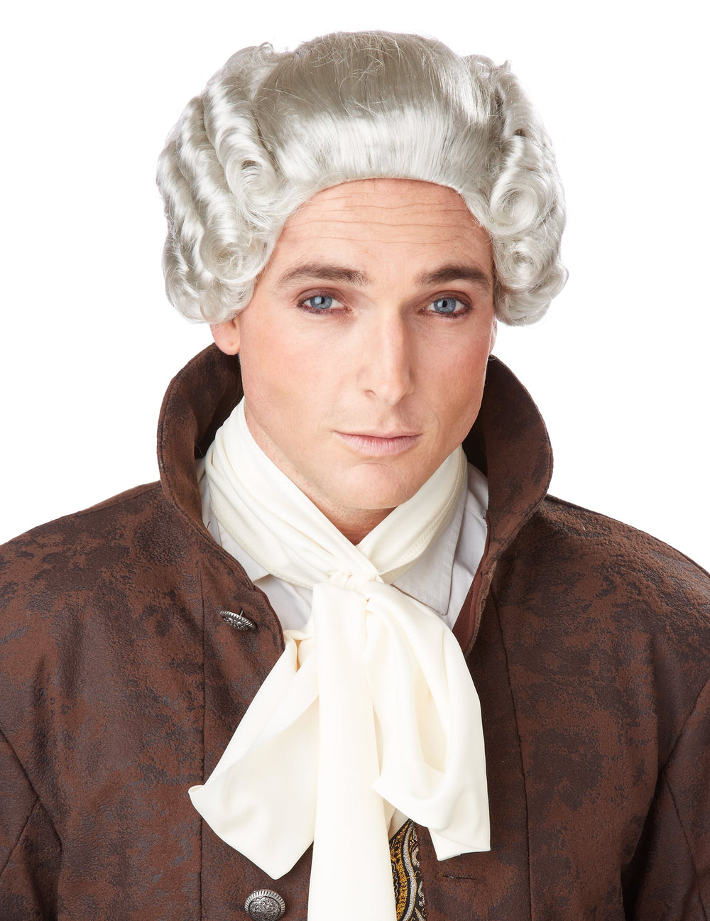 Perruque noble baroque pour homme grise