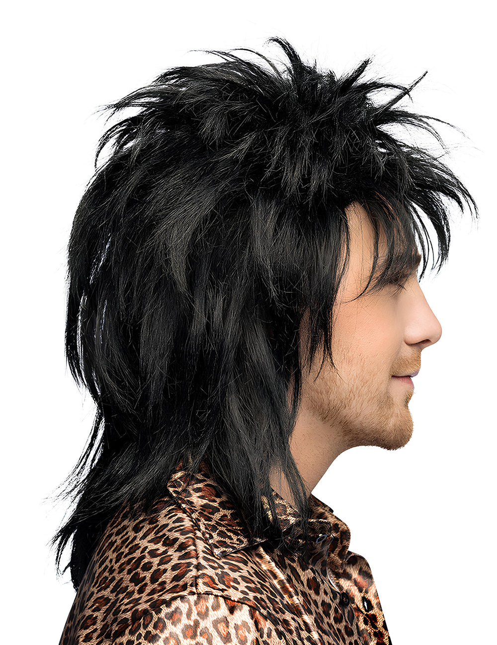 Vue de profil de la perruque Hardrocker 80's