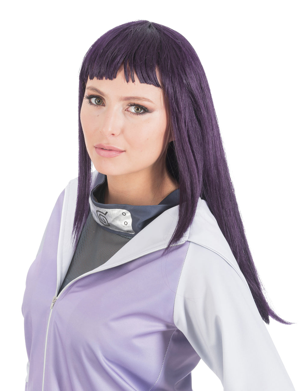 Gros plan de la perruque Hinata Naruto pour adulte
