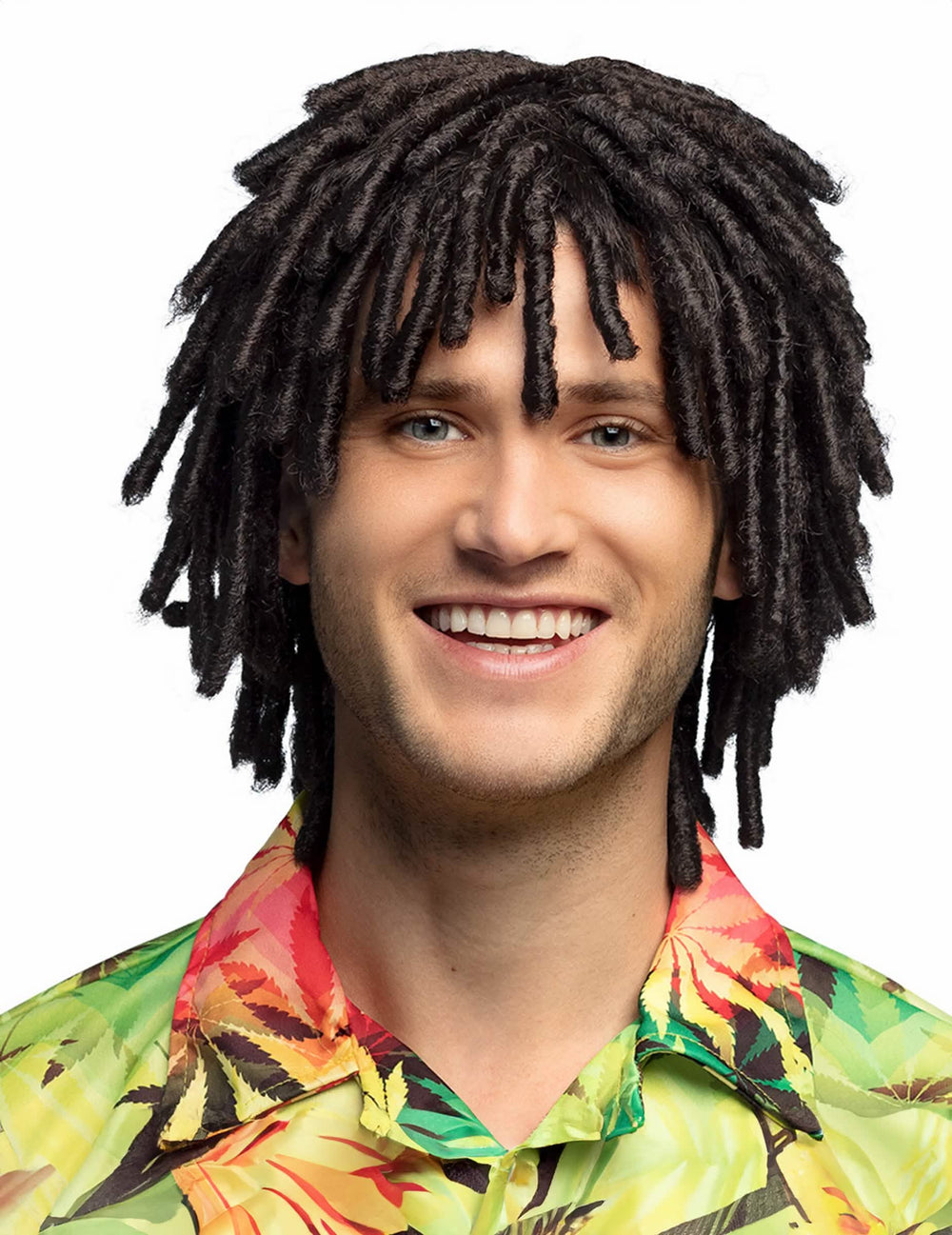 Peruca Levi para adulto preta com dreadlocks