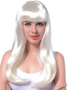 Perruque longue pour femme blanche avec frange