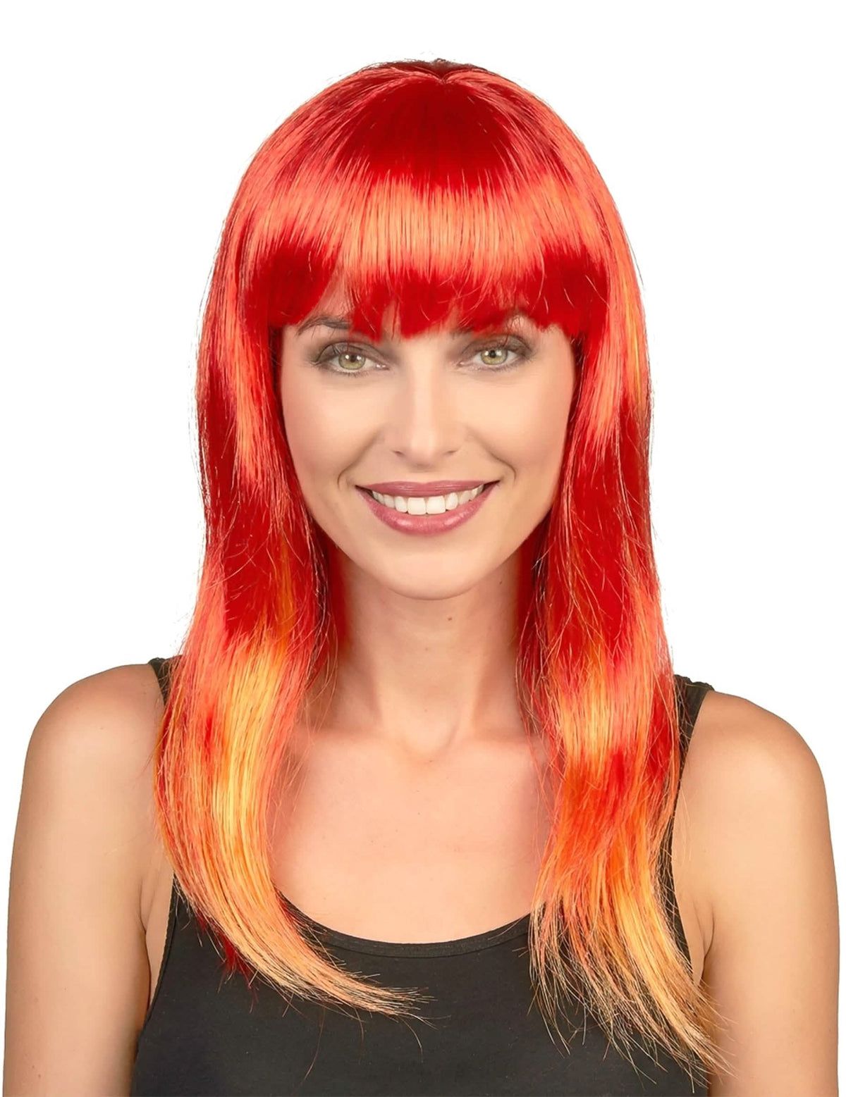 Peruca ruiva longa para mulher