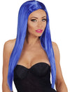 Perruque longue glamour pour femme bleue