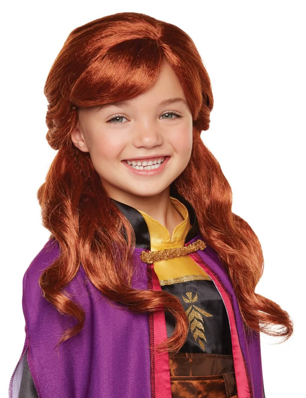 Peruca luxo Anna Frozen 2 para menina ruiva