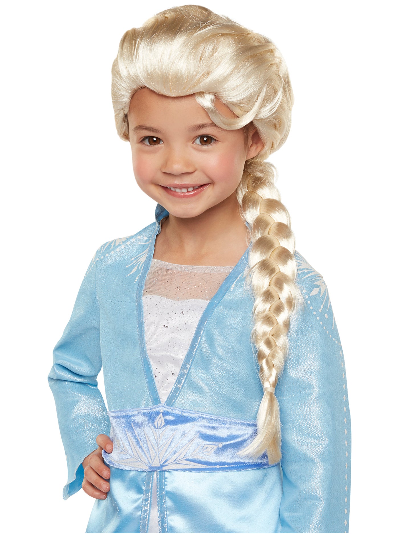 Perruque luxe Elsa La Reine des Neiges 2 pour fille blonde avec tresse