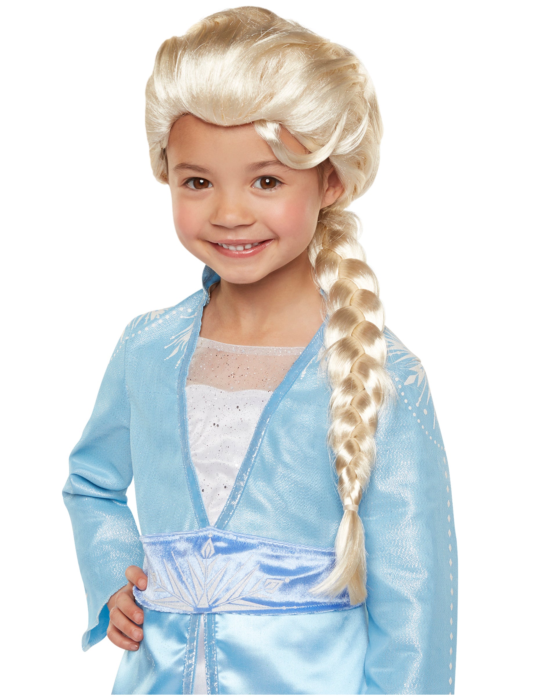 Perruque luxe Elsa La Reine des Neiges 2 pour fille blonde avec tresse
