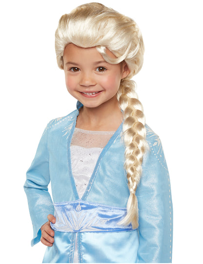 Perruque luxe Elsa La Reine des Neiges 2 pour fille blonde avec tresse