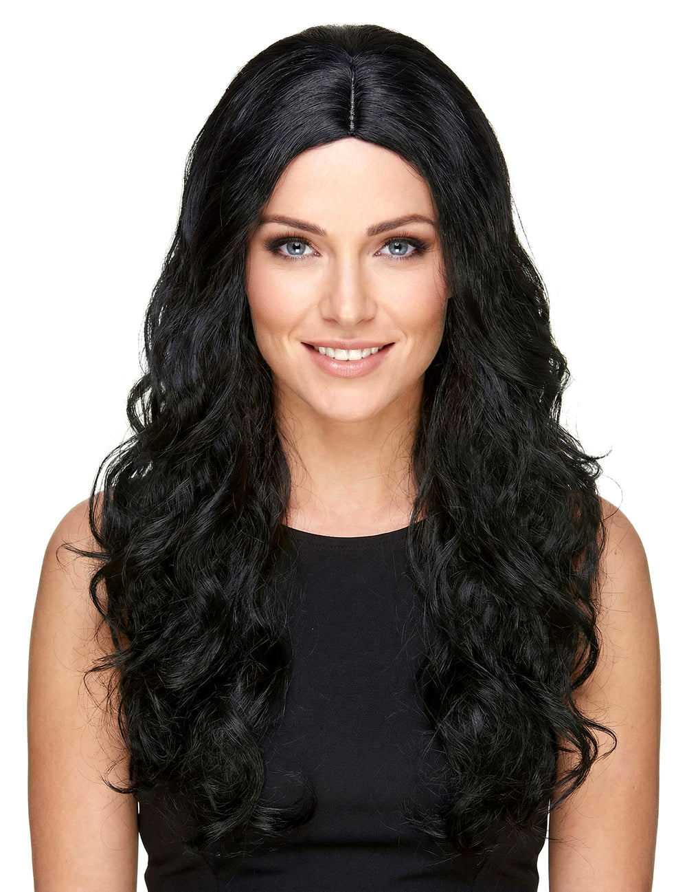 Perruque luxe longue bouclée pour femme noire